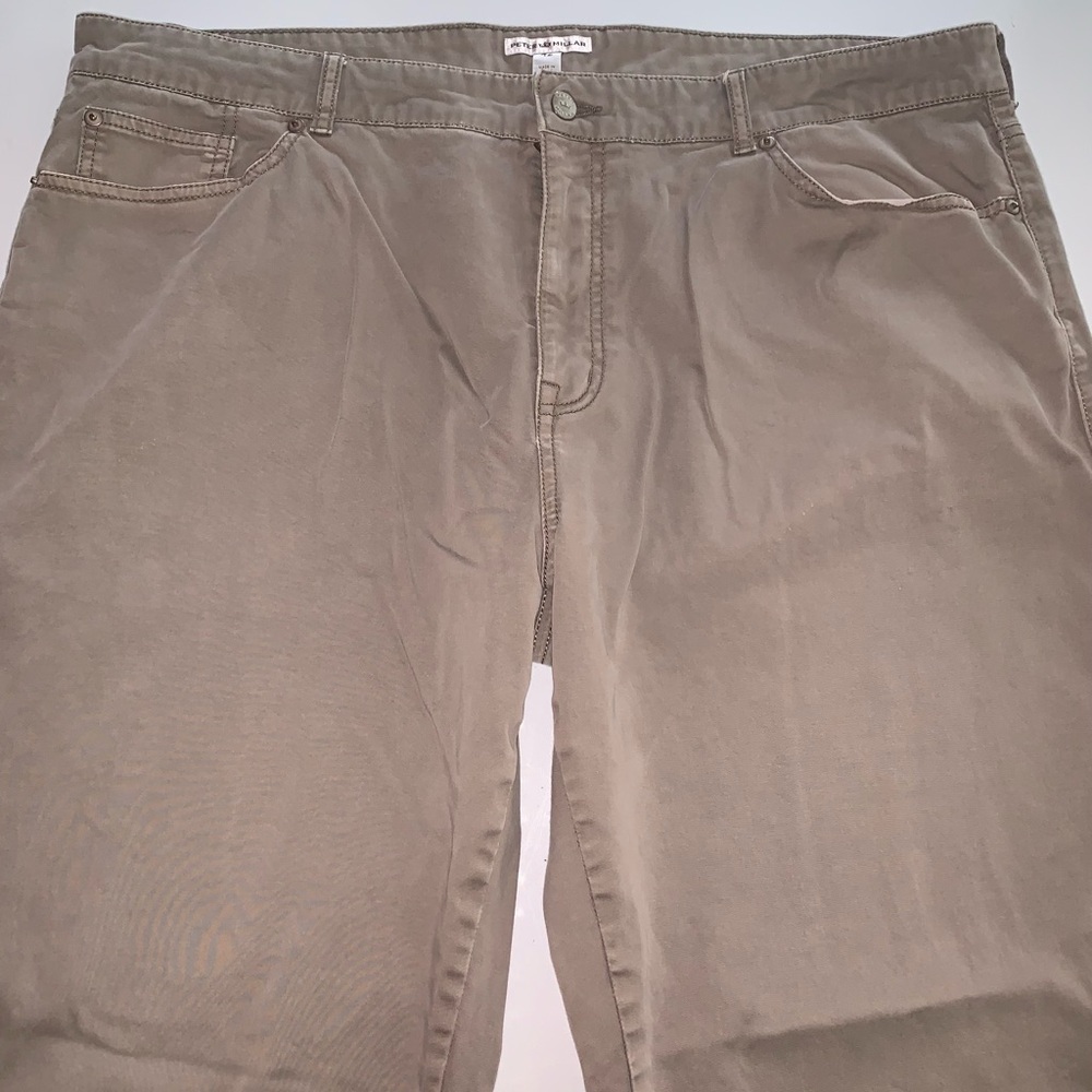 Peter Millar Mens Khaki Tan Brown Casual Straight Leg Trousers Pants 42 Preppy - Picture 4 of 7